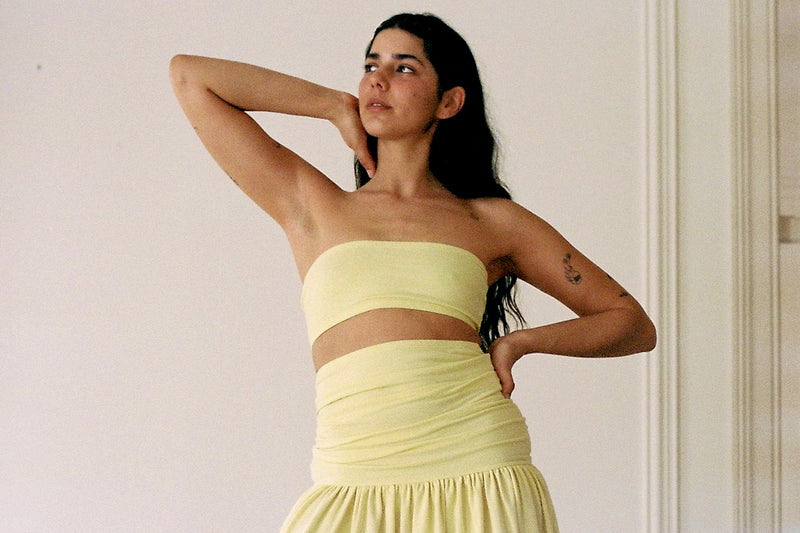Billie Bandeau Top - Custard