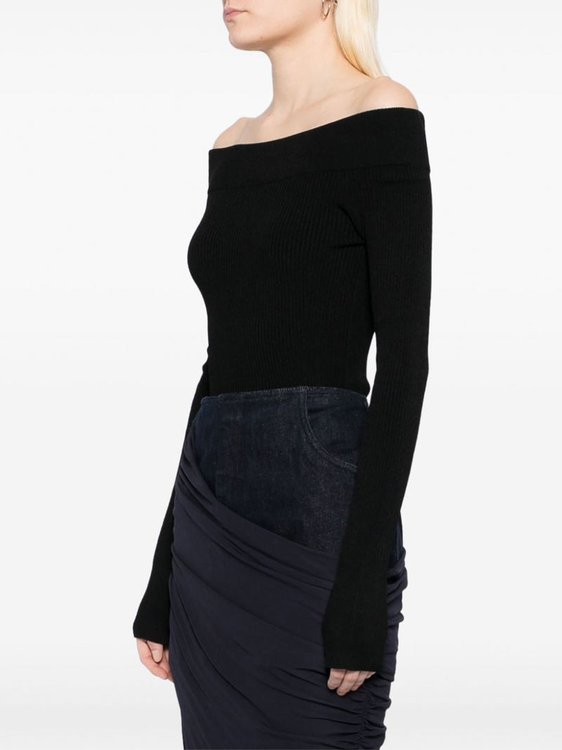 Off-Shoulder Ribbed Bodysuit