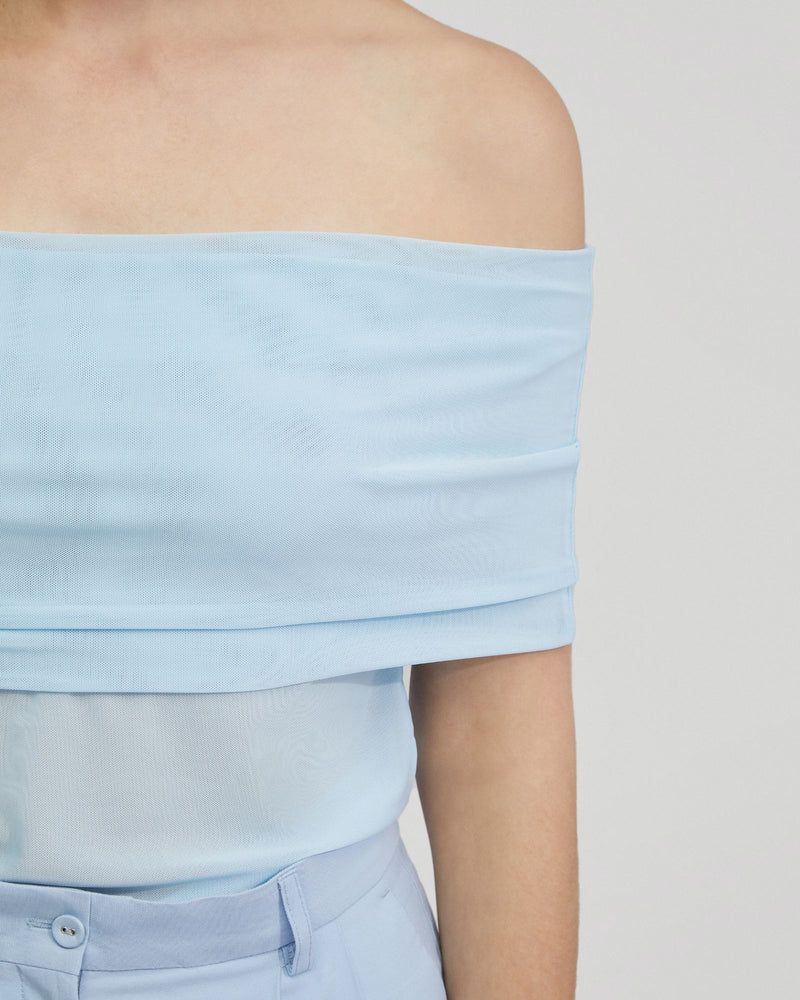 Nia Mesh Off-Shoulder Top