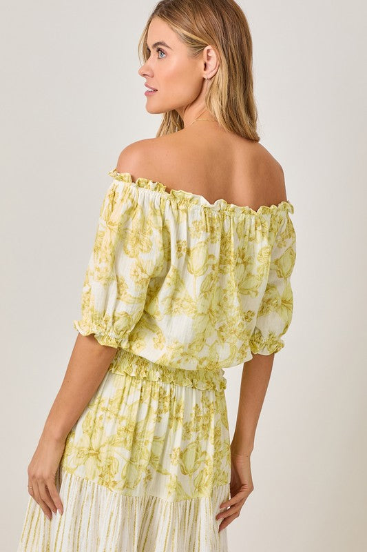 Allison Off Shoulder Top Lemon