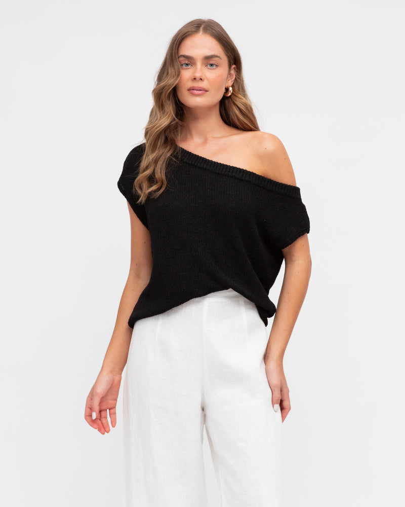 Off Shoulder Knit | Black