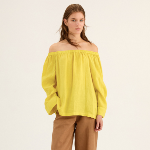 Off The Shoulder LInen Shirt