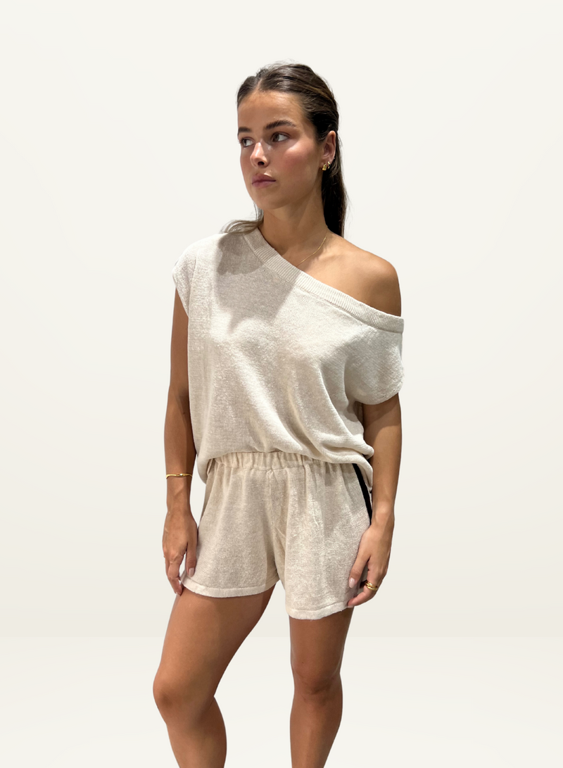 Summi Summi Knit Off Shoulder Top in CREAM