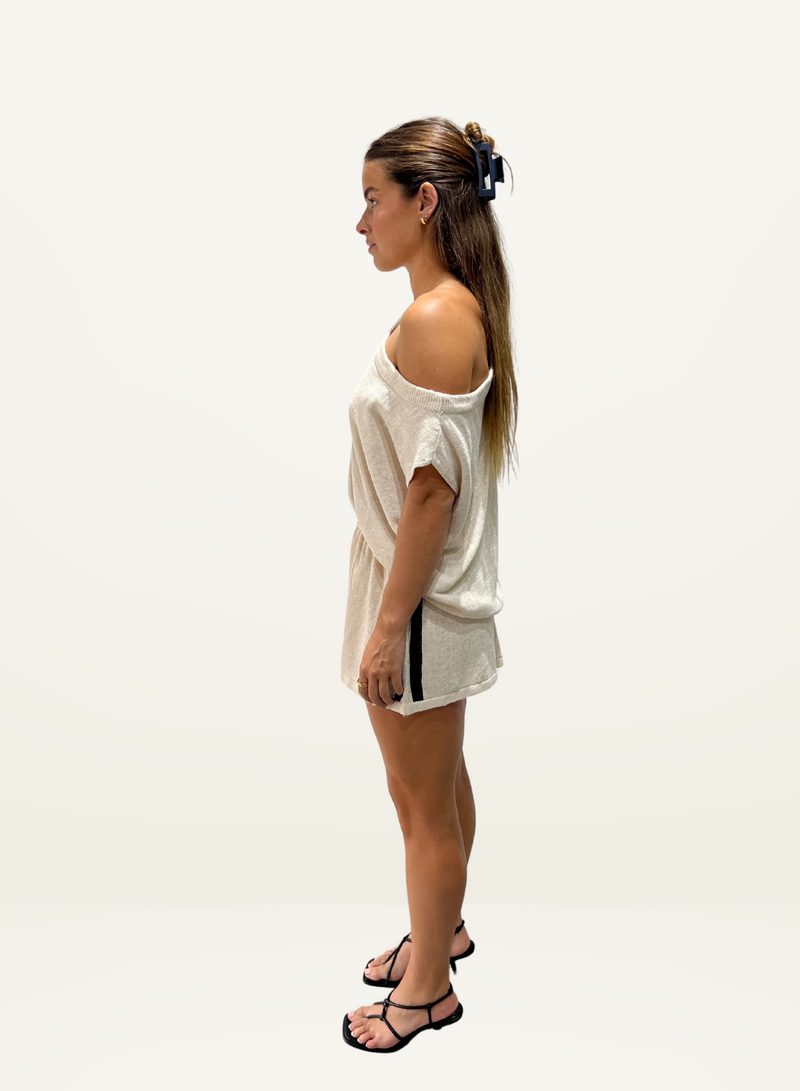 Summi Summi Knit Off Shoulder Top in CREAM