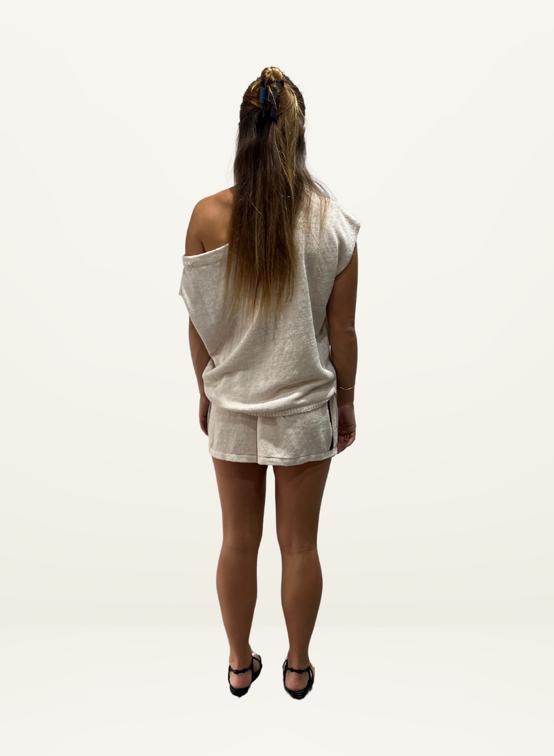 Summi Summi Knit Off Shoulder Top in CREAM