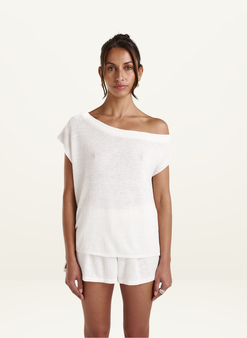 Summi Summi Knit Off Shoulder Top in CREAM