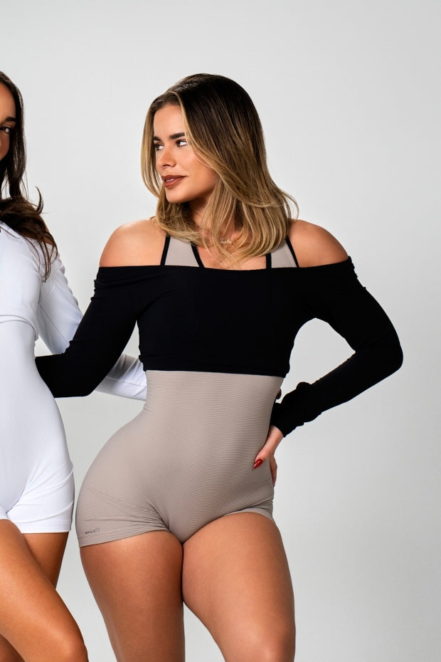 Ribbed Off Shoulder Top