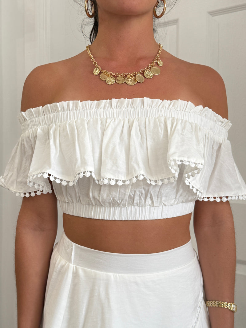 Coastal Shores Off The Shoulder Top