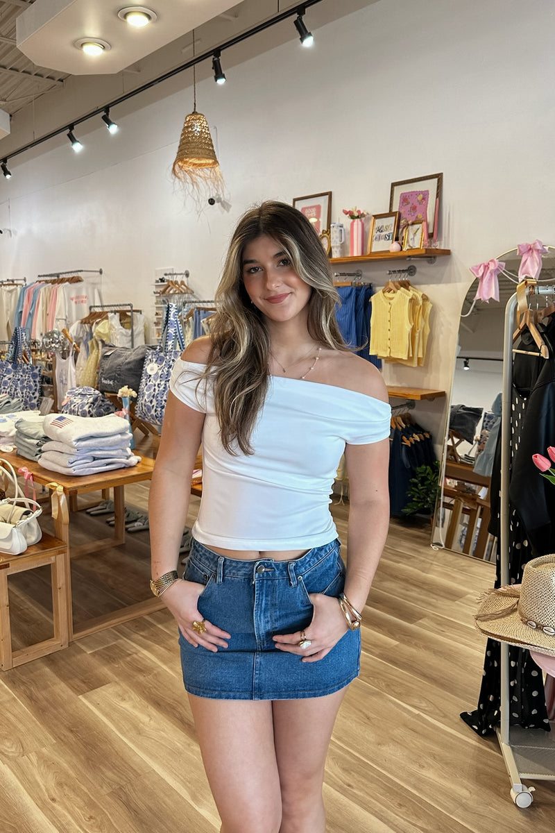 Palmer Off Shoulder Top in White