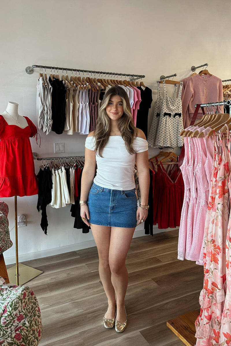 Palmer Off Shoulder Top in White