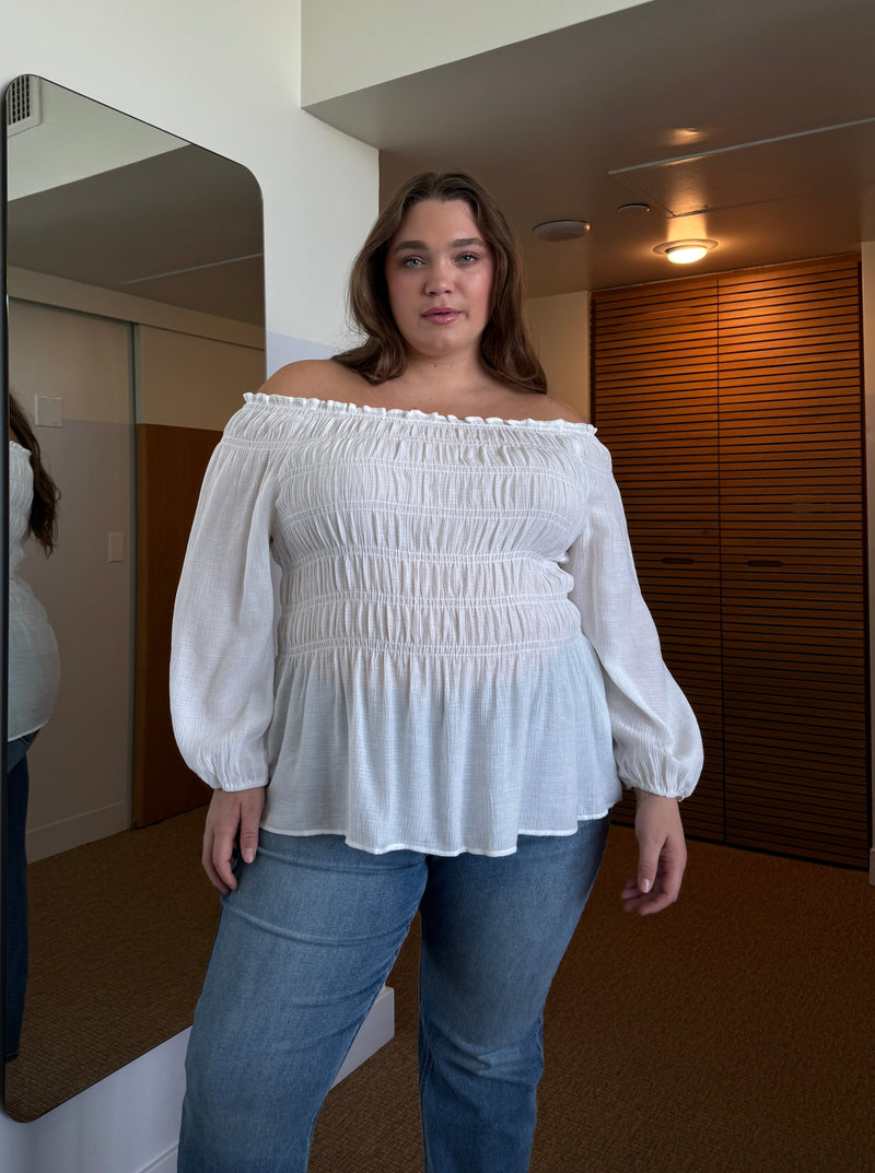 Plus Size Off The Shoulder Boho Top