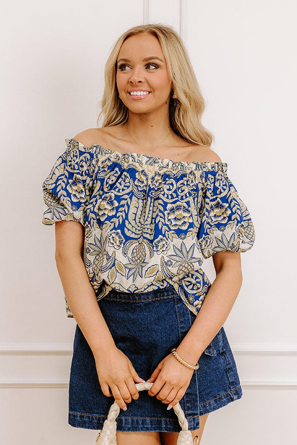 Charming Glance Off Shoulder Floral Top