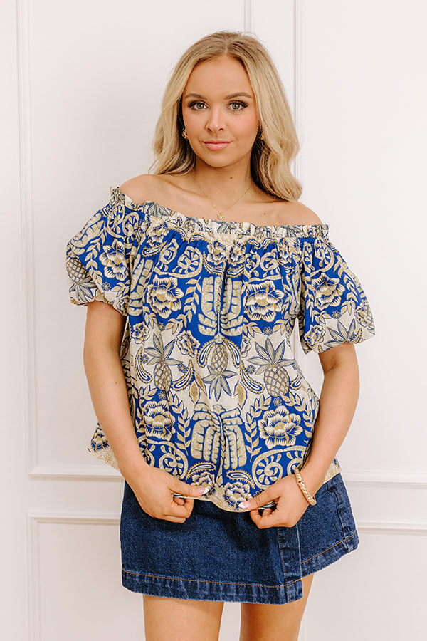 Charming Glance Off Shoulder Floral Top