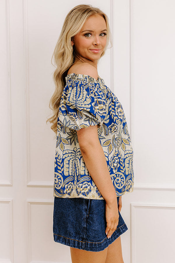 Charming Glance Off Shoulder Floral Top