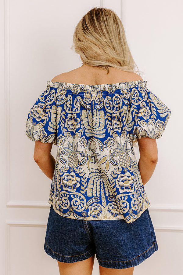 Charming Glance Off Shoulder Floral Top