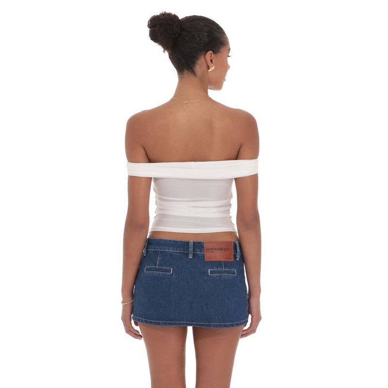 Floral Mesh Off Shoulder Top