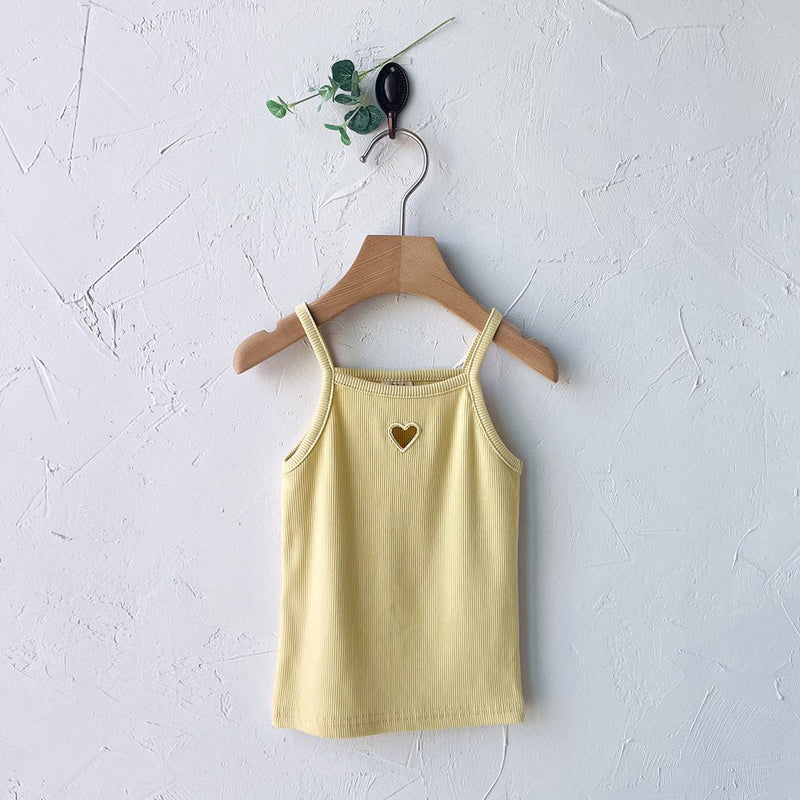 Toddler Milk SS25 Spaghetti Strap Heart Cut Out Top (1-7y) - 2 Colors