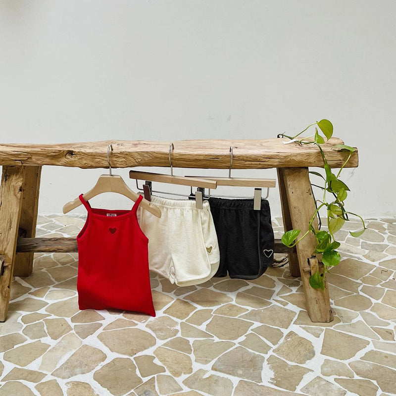 Toddler Milk SS25 Spaghetti Strap Heart Cut Out Top (1-7y) - 2 Colors