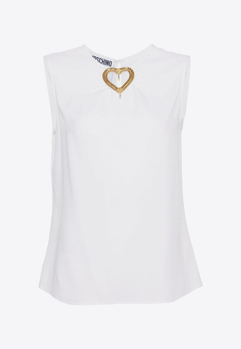 Cut-Out Heart Sleeveless Top