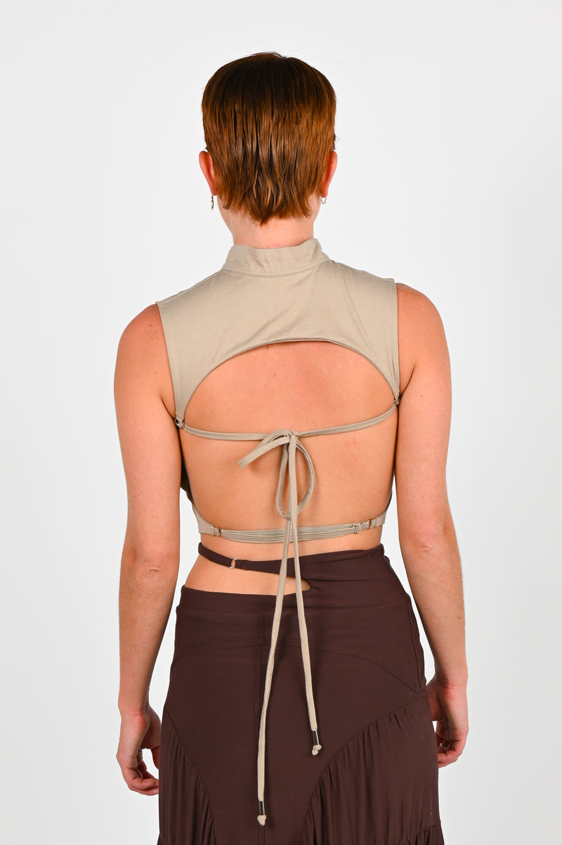 Toilè 'System' Backless Top in Khaki