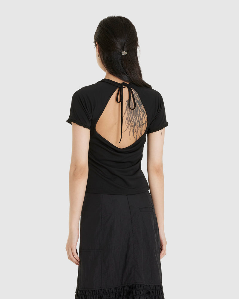 Frill Backless Top
