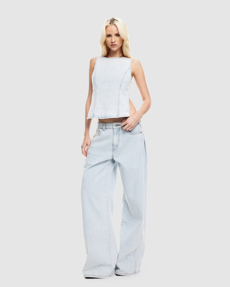 Rider Backless Denim Top
