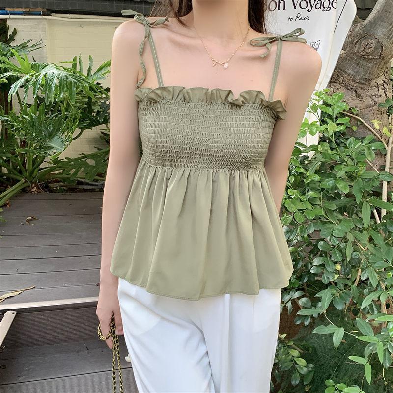 Fashion Women Basics Backless Hotsweet Green Casual Camis Top