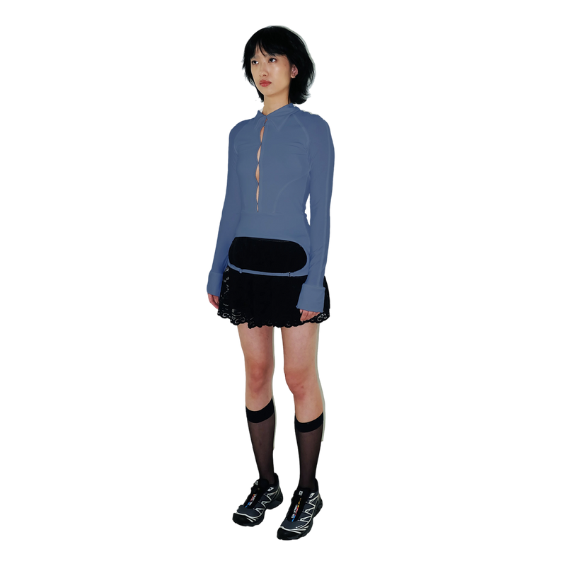 Code Backless Shirt — Indigo
