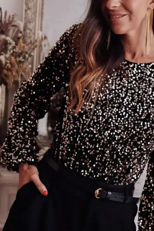 Glitter Gala Backless Bodysuit