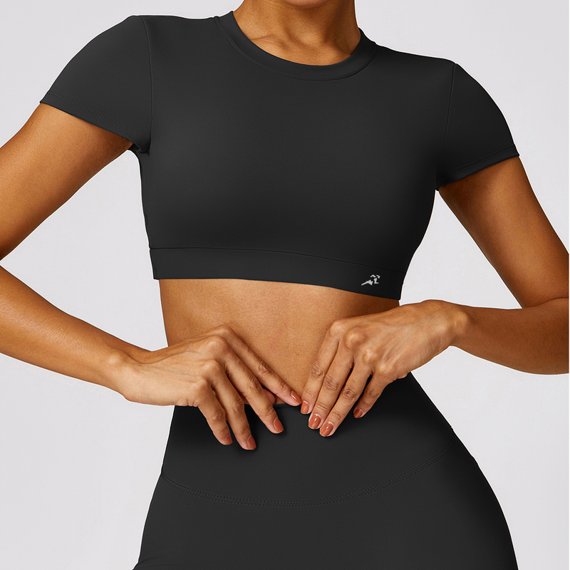 Crop top Backless Black