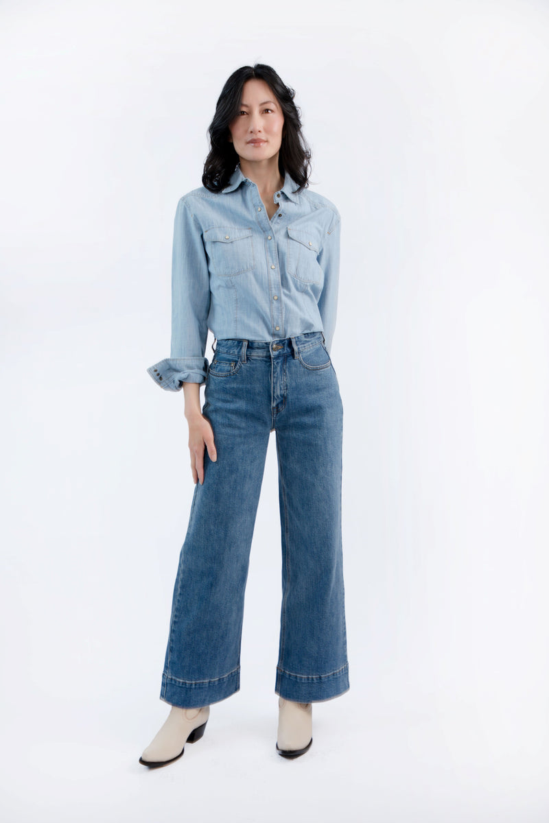 Five Pocket Denim Wide Legs