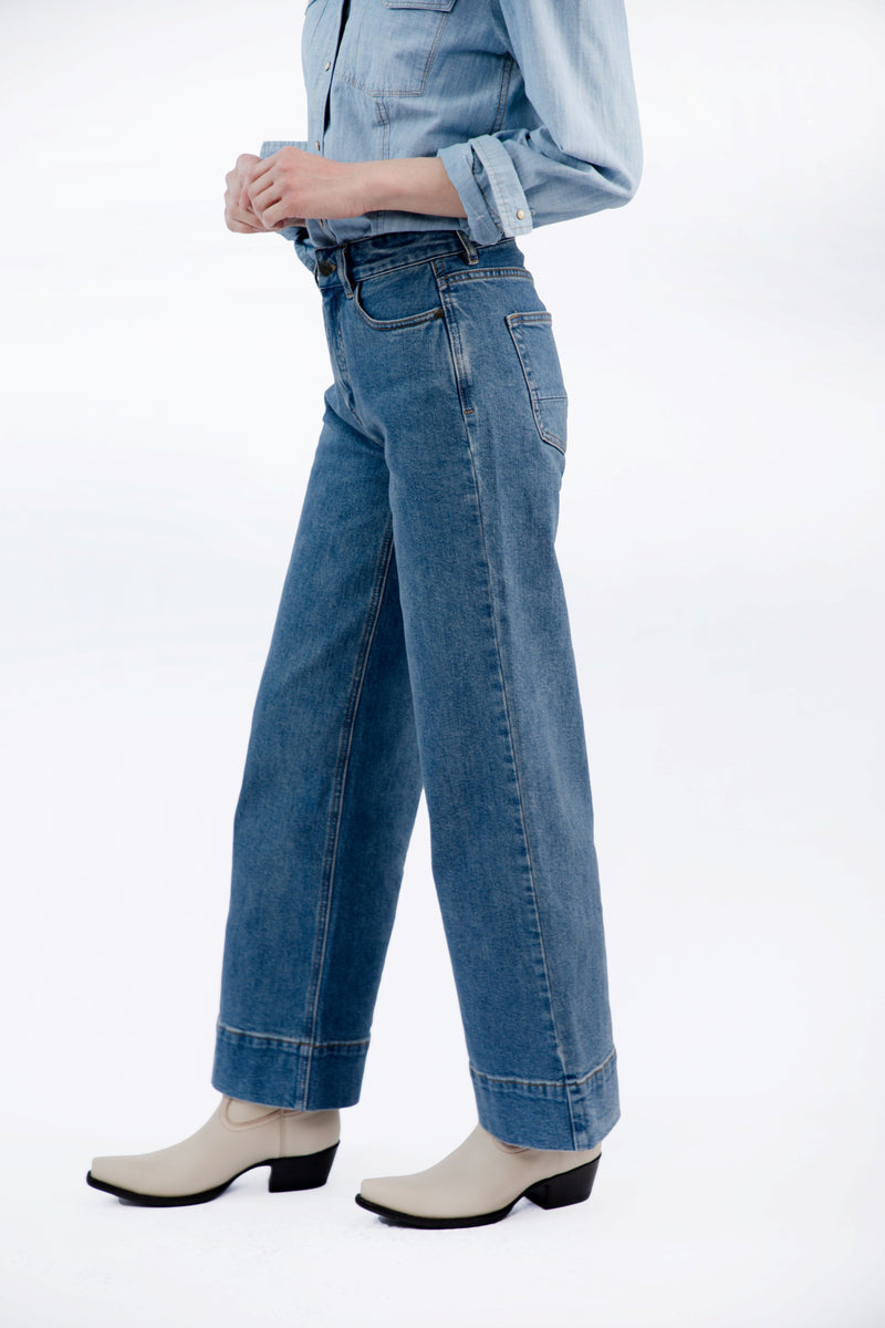 Five Pocket Denim Wide Legs