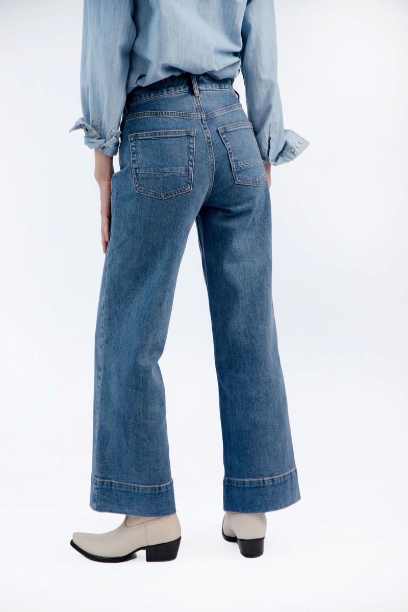 Five Pocket Denim Wide Legs