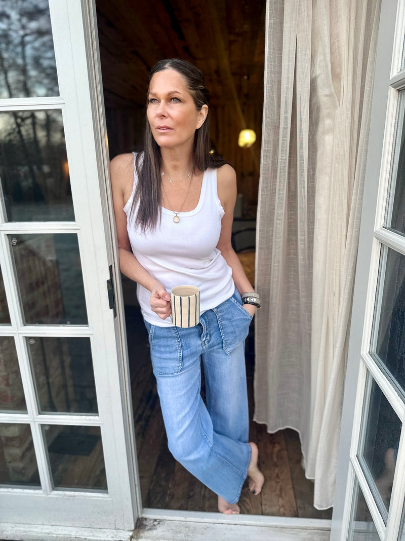 Crush Wide Leg - Light Denim