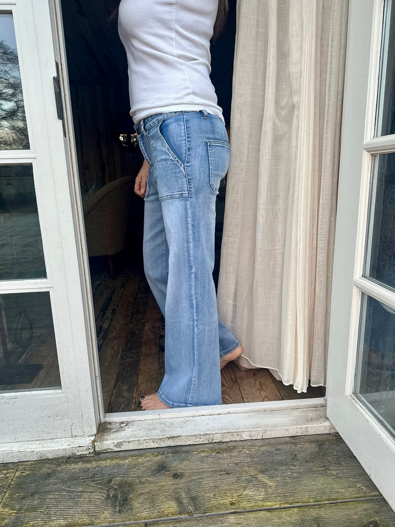 Crush Wide Leg - Light Denim