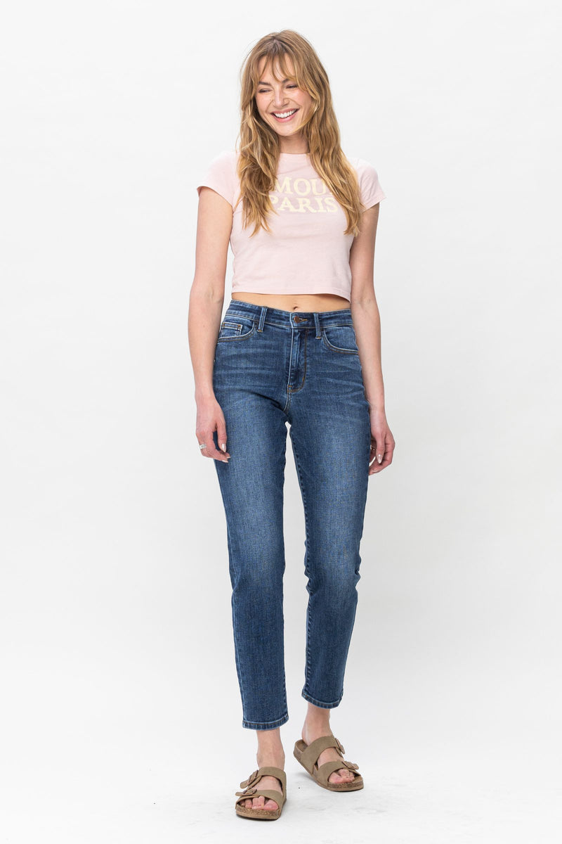 Judy Blue High Waist Shield Back Pocket Slim Denim Jeans 82549