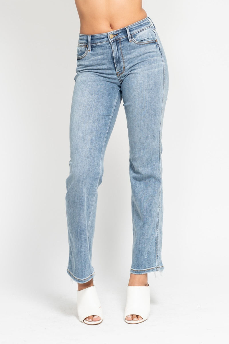 Judy Blue Mid Rise Yoke Cell Phone Pocket “Dad” Denim Jeans 82540