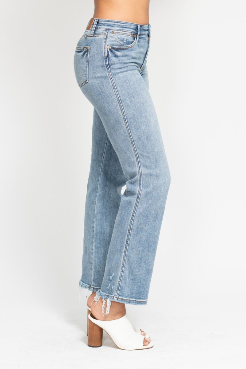Judy Blue Mid Rise Yoke Cell Phone Pocket “Dad” Denim Jeans 82540
