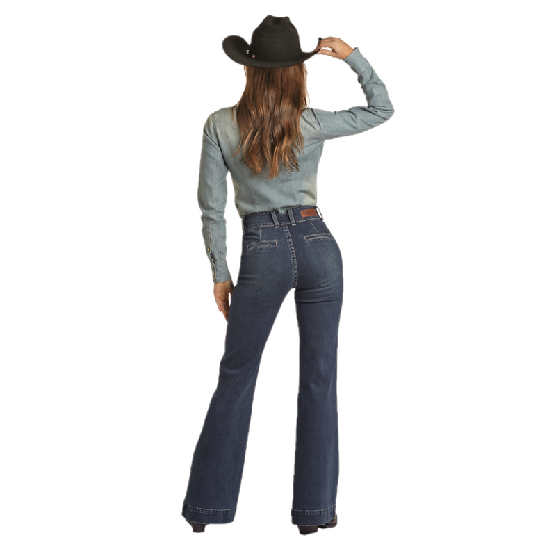 Rock & Roll Denim® Ladies Dark Wash Vintage Trouser Jeans RRWD5HR0GH