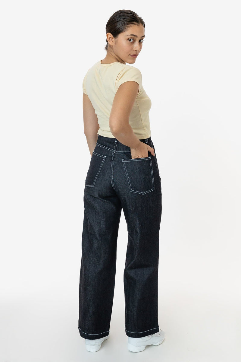RDNW09 - Raw Dark Indigo High Waisted Wide Leg Denim Jean