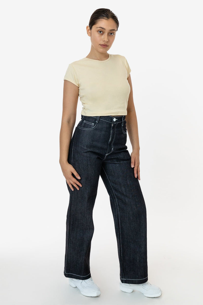 RDNW09 - Raw Dark Indigo High Waisted Wide Leg Denim Jean