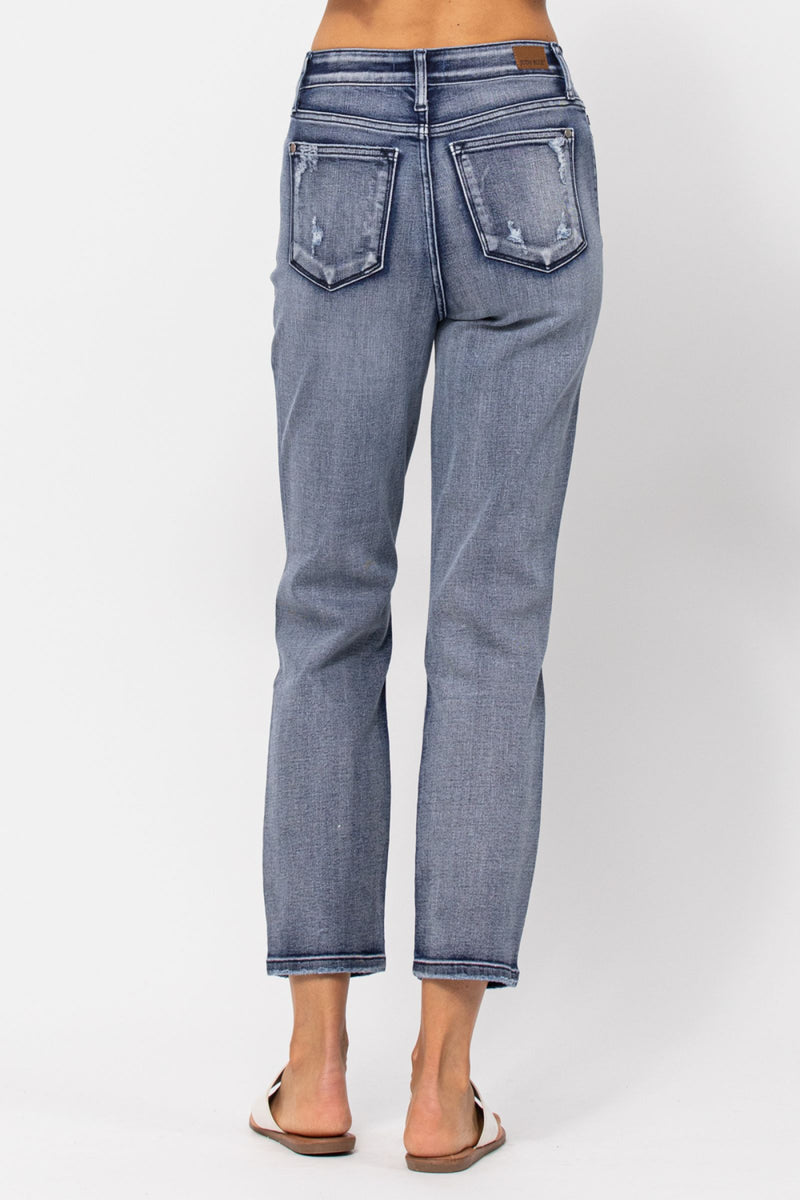 Judy Blue High Rise Destroyed Boyfriend Denim Jeans 82284
