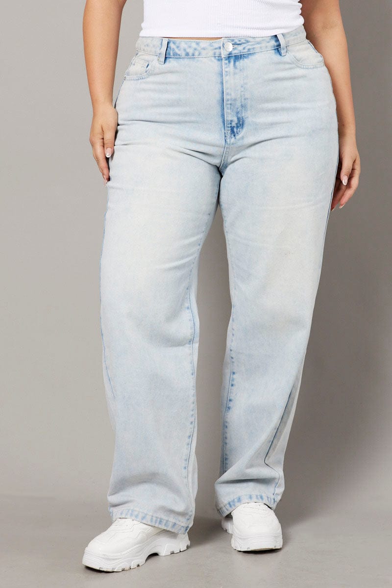 Denim Mom Jeans High Rise Acid Wash