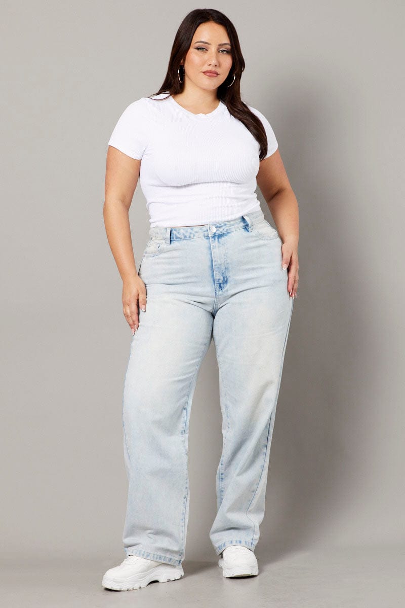 Denim Mom Jeans High Rise Acid Wash