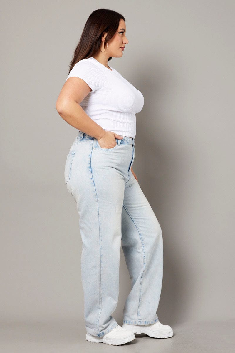 Denim Mom Jeans High Rise Acid Wash