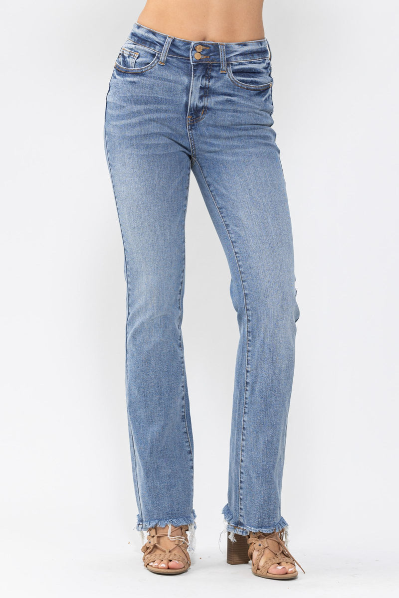 Judy Blue High Waist Double Button Bootcut Denim Jeans 88140