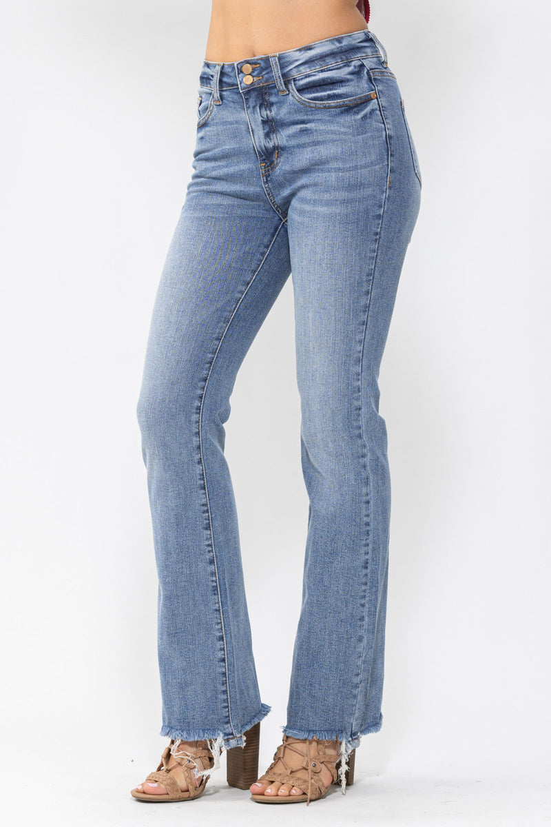 Judy Blue High Waist Double Button Bootcut Denim Jeans 88140
