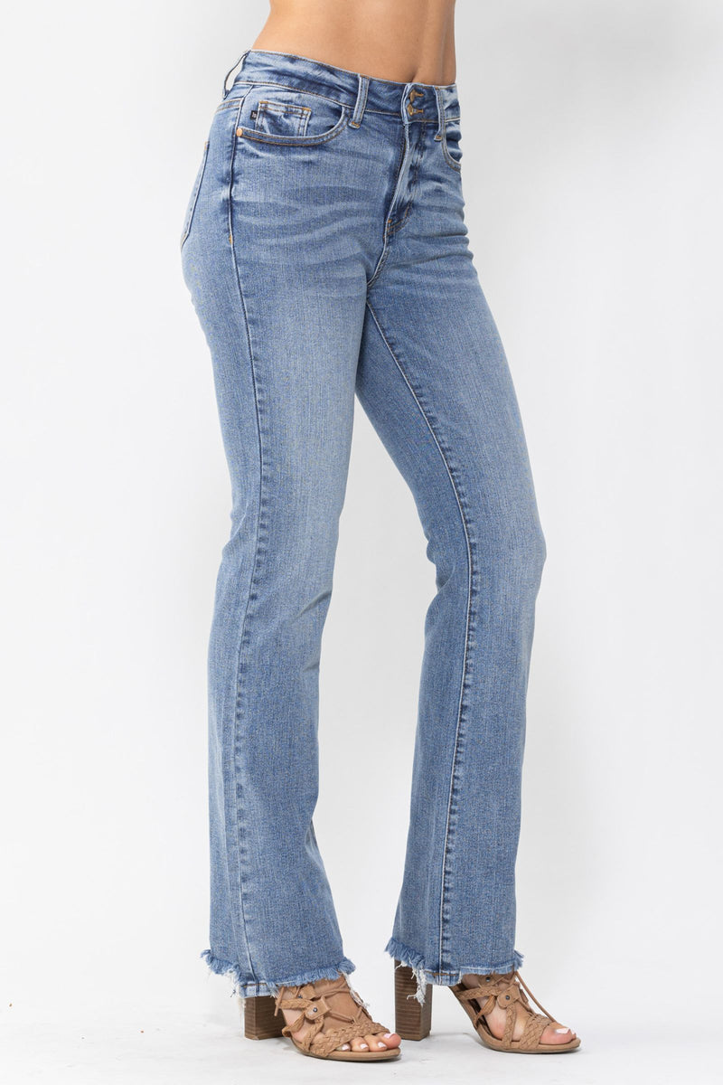 Judy Blue High Waist Double Button Bootcut Denim Jeans 88140