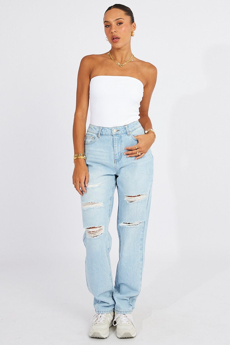 Denim High Rise Jean Ripped