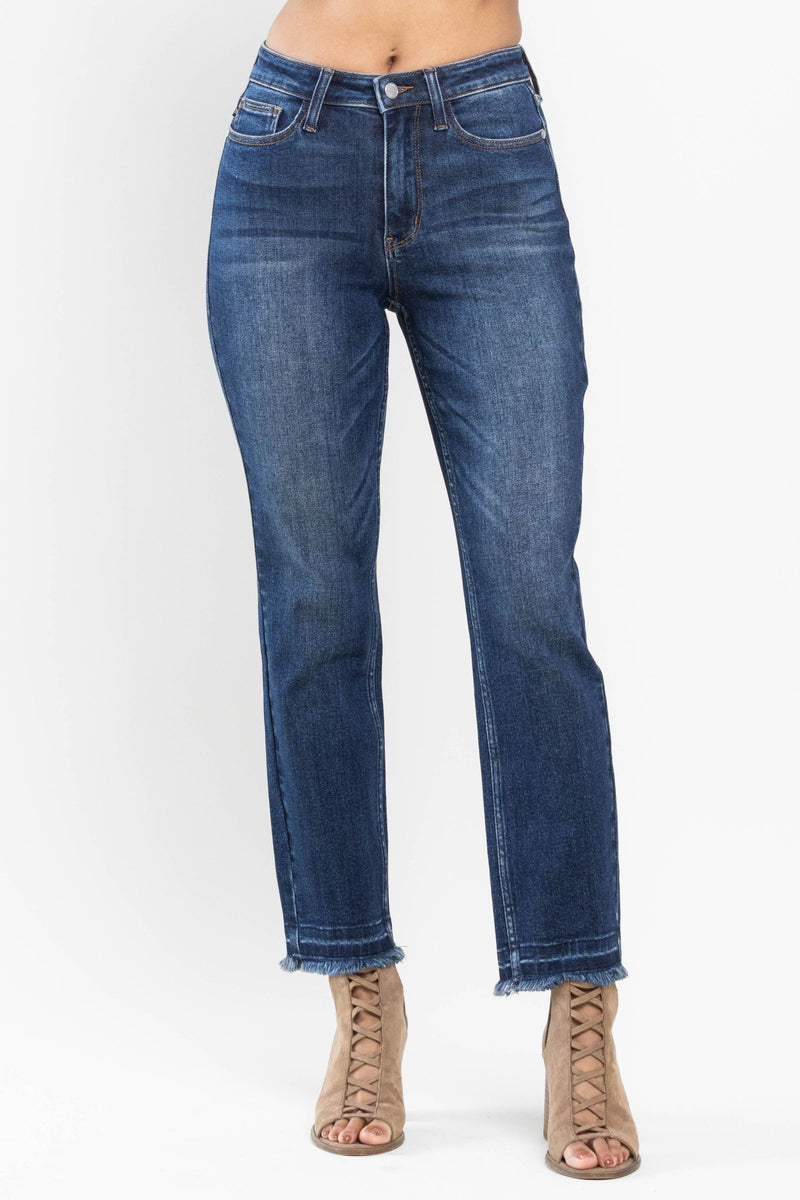 Judy Blue High Waist Release Hem Slim Fit Denim Jeans 88704